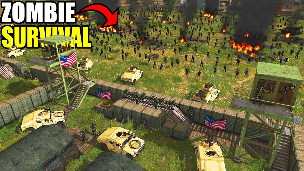 I built a Zombie Survival Modern Army BARRICADE in this BASE BUILDING Simulator! - Gates of Hell