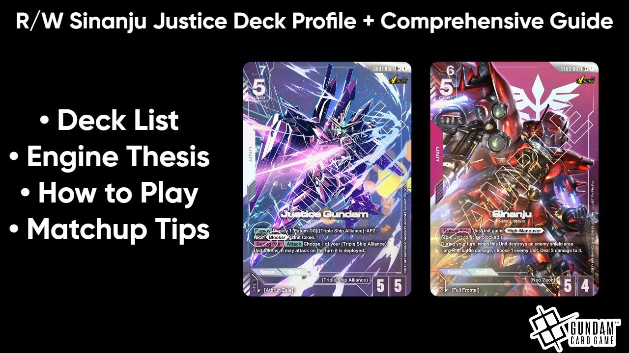 Gundam Card Game TCG: GD02 R/W Sinanju Justice Ping Deck Profile + Guide