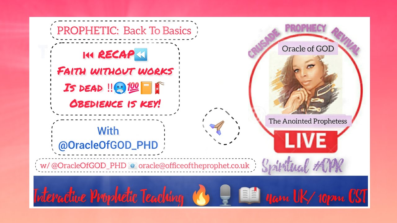 PROPHETIC RECAP: Faith & Obedience is essential here's why....(full link for the video is below)
