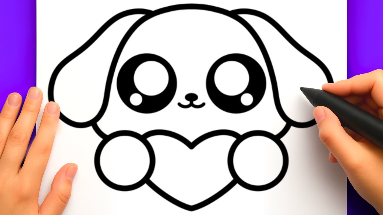 DESSIN FACILE KAWAII | COMMENT DESSINER UN CHIEN FACILEMENT - DESSIN DE CHIEN FACILE