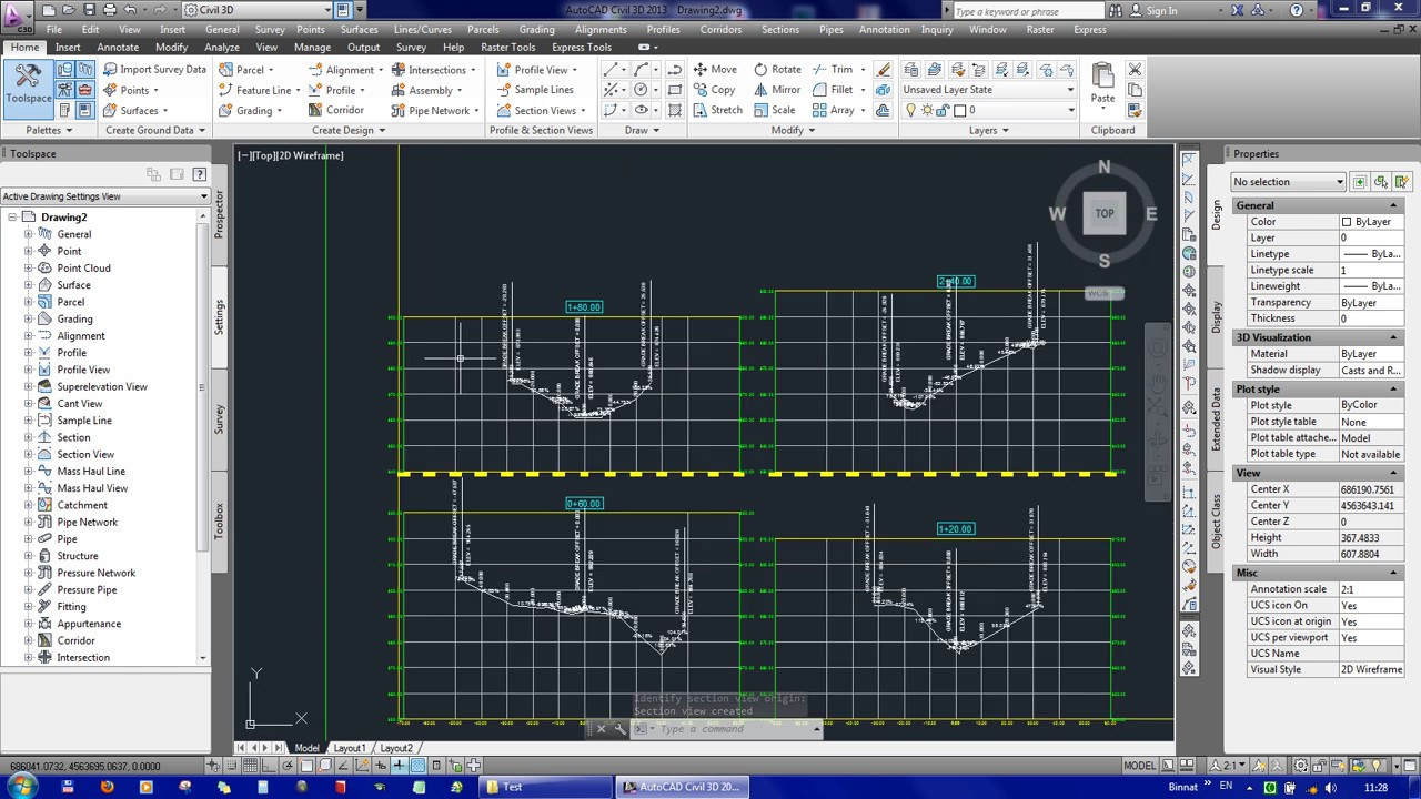 AutoCAD Civi3D - profil və en kəsik