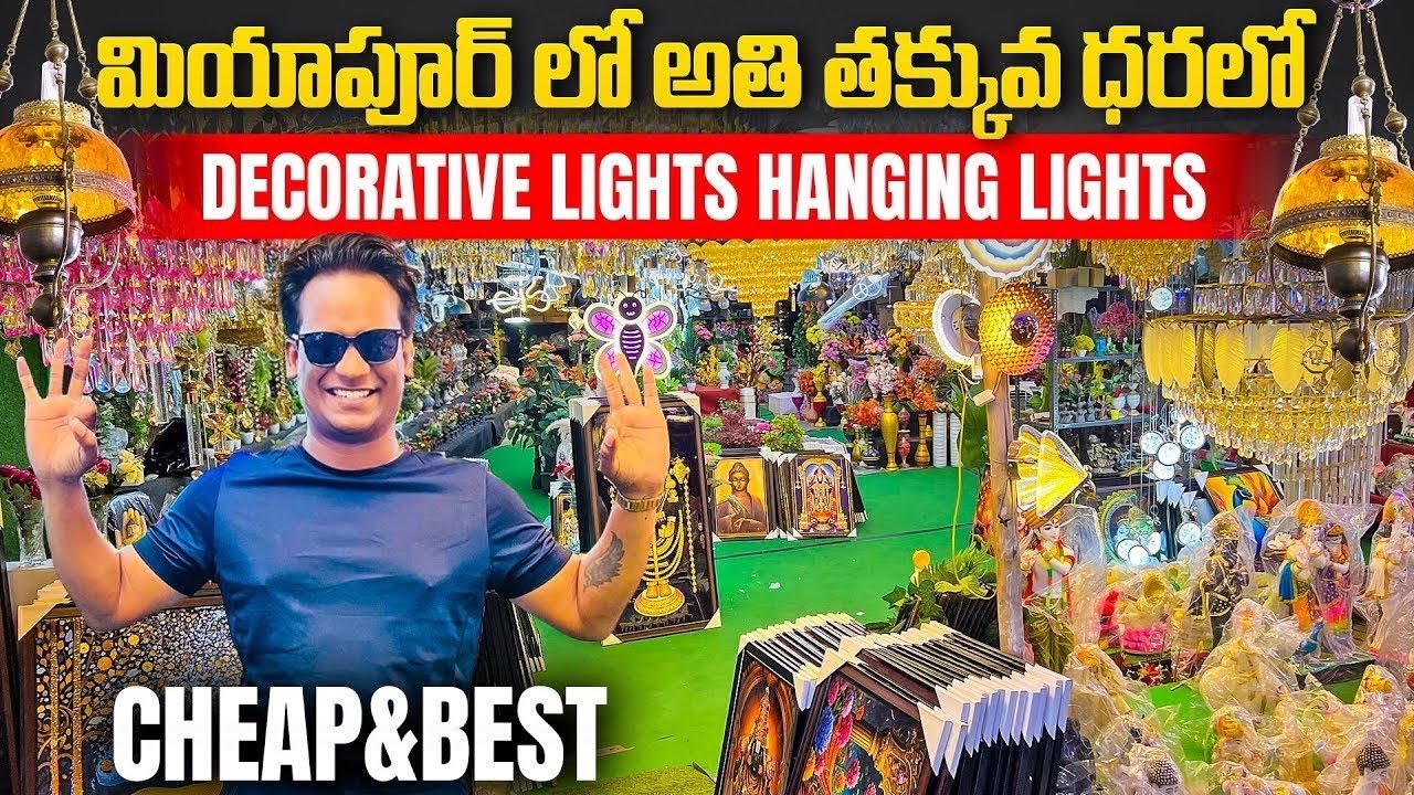 Cheap & Best Decorative Lights|| Hanging Lights||jhummers|| Miyapur Roadside ||50% off on gift items