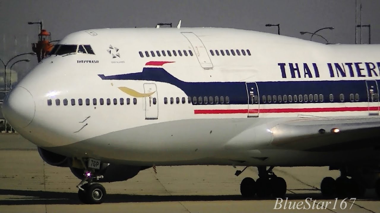 [Retro livery] Thai Airways International Boeing 747-400 (HS-TGP) takeoff from KIX/RJBB RWY 06R