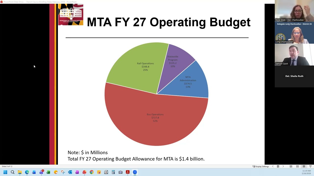 Maryland Transit Caucus Briefing 2.16.26