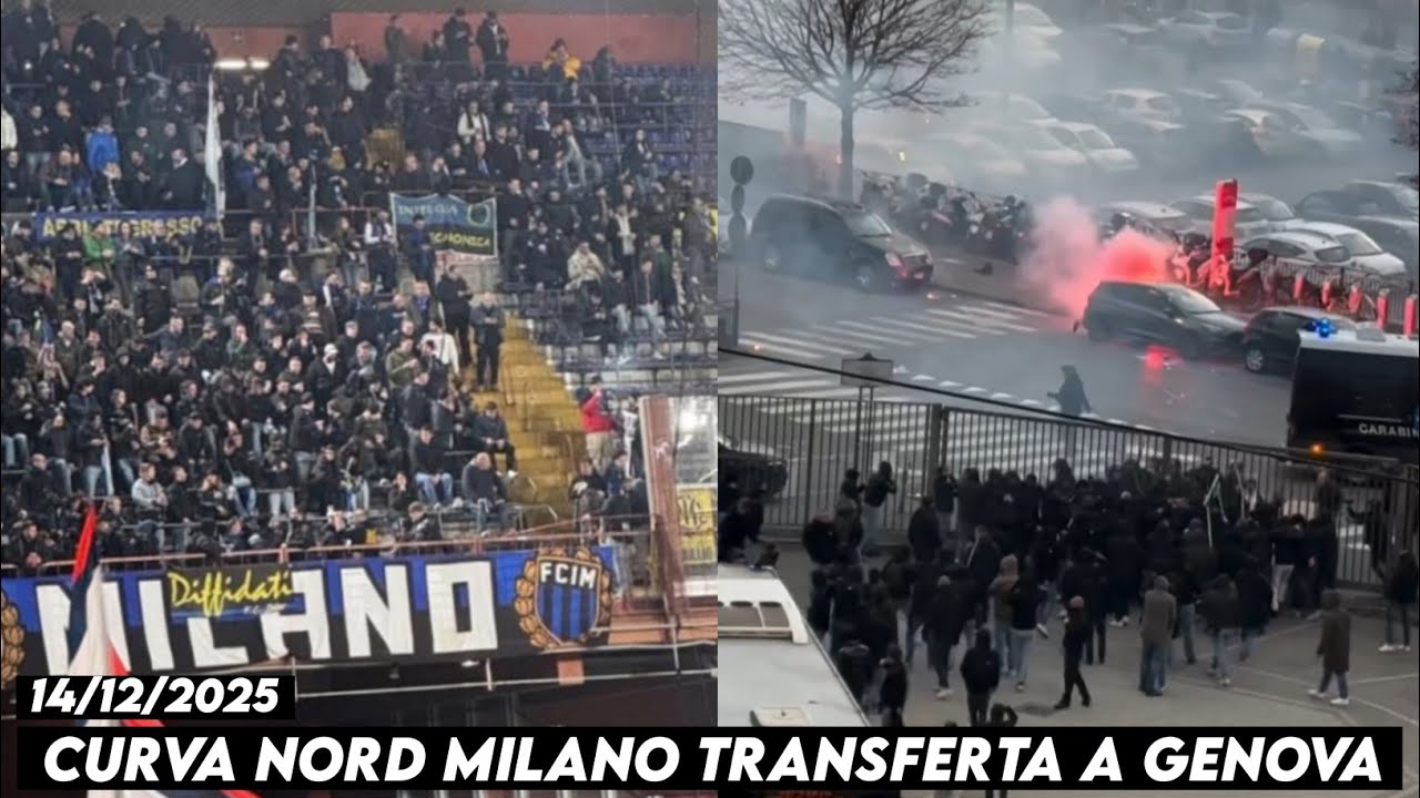 CURVA NORD MILANO TRANSFERTA A GENOVA || Genoa vs inter Milan 14/12/2025