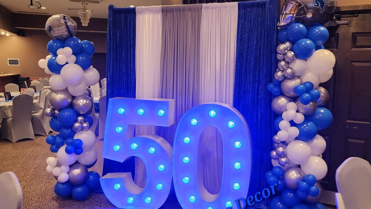 Let's Setup this 50 Yard Line, 50 & Football birthday watch party.   #detroiteventplanner