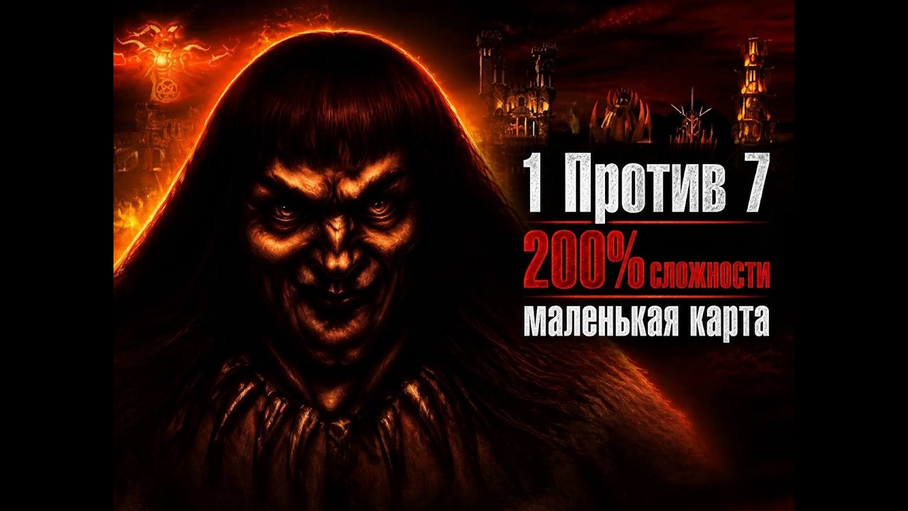 Heroes III- Добро пожаловать в АД , 1 vs 7, сложность 200% Маленькая карта