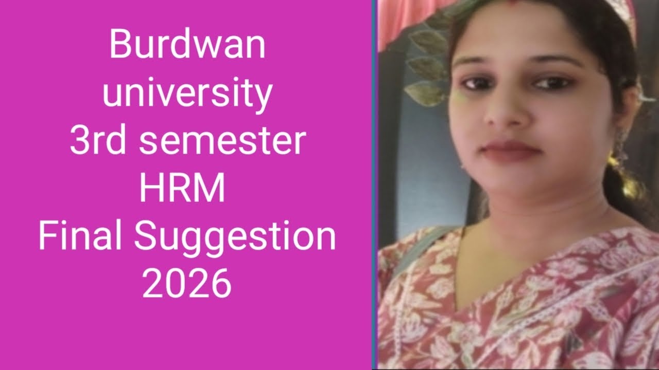Burdwan university 3rd semester important questions answer from( HRM) 2026#subscribe 