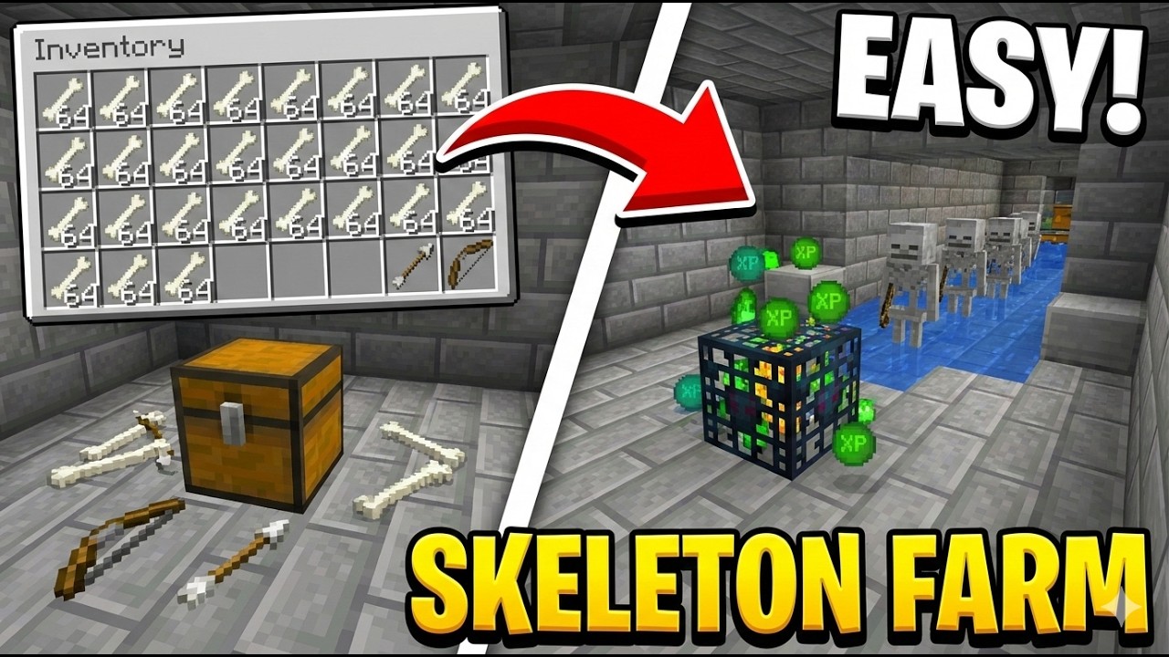 I Survive 50 Days In Minecraft And Buld Bigest skeleton Xp Fram In Survival Series World 2026
