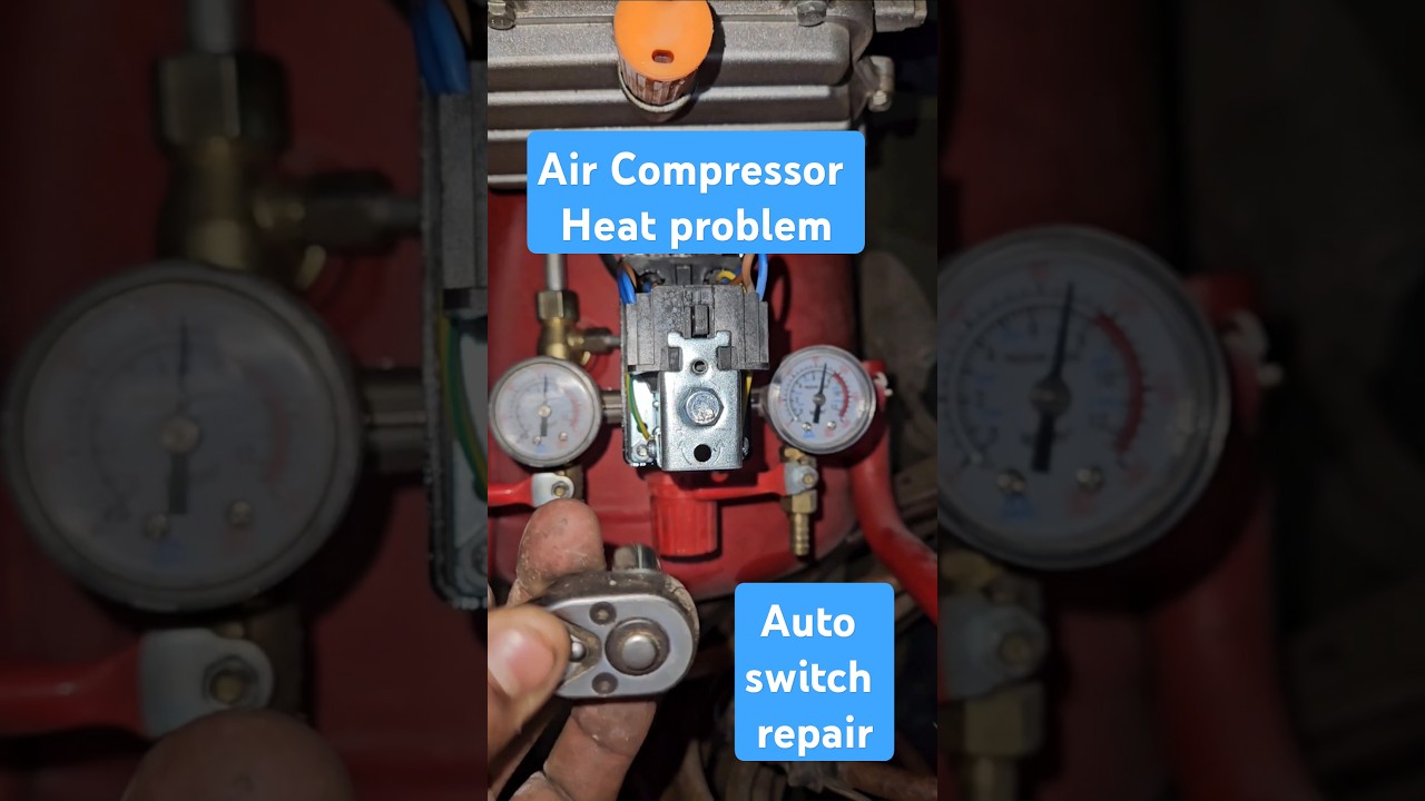 Air compressor Machine auto Cut off switch Repair Heat Problem