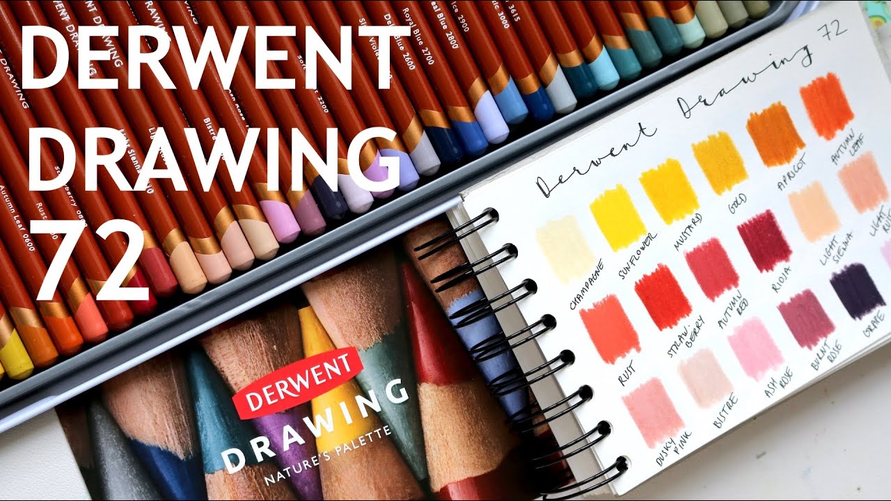 🎉🎉 НОВЫЙ набор карандашей Derwent Drawing из 72 цветов | Большие образцы!! #derwentdrawing #образцы