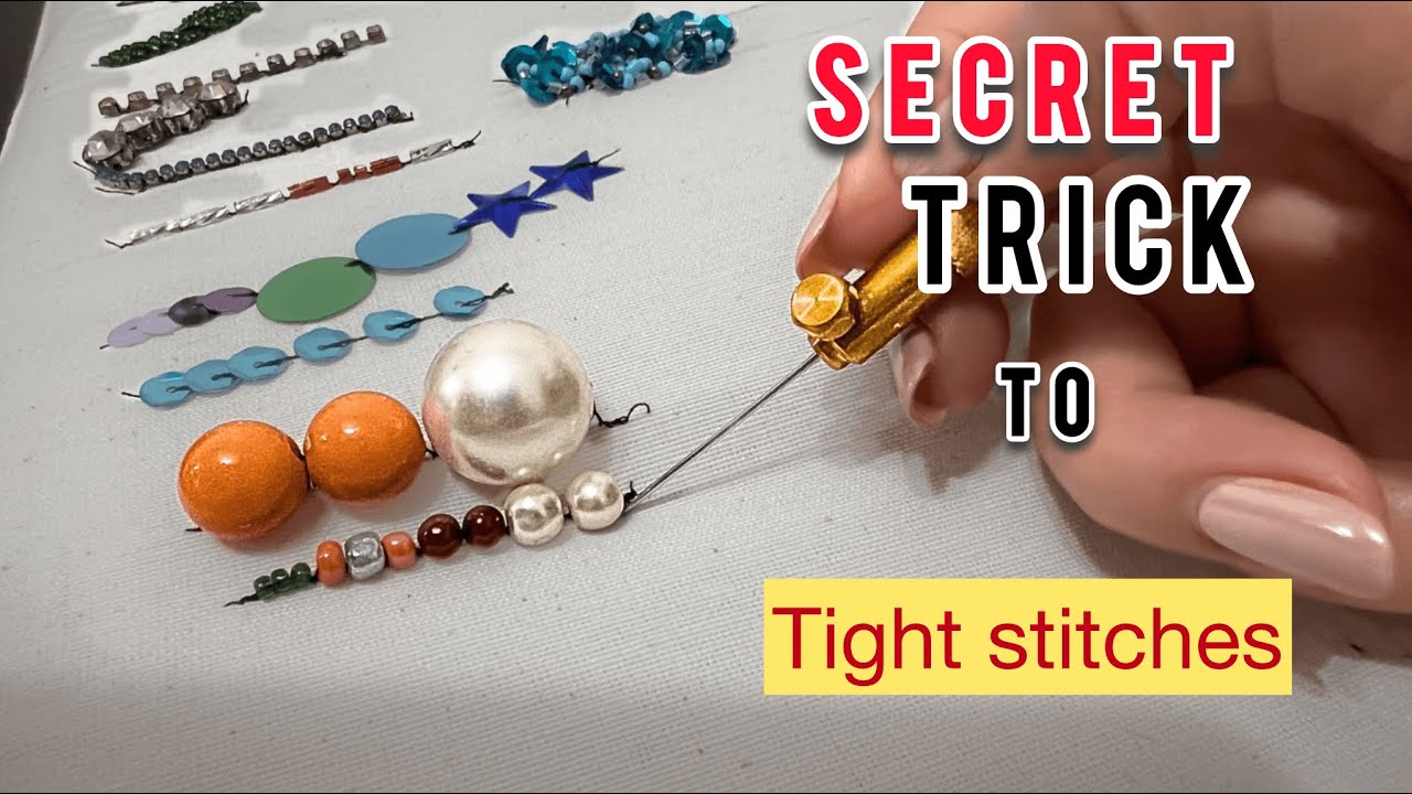 Lesson 2: Ultimate Tambour Embroidery Trick 🔥 | How to Secure Your Beads (Works for All Materials!)