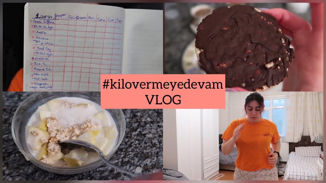 BİR GÜNDE NELER YİYORUM + SPOR | Leslie , HAFTALIK ; PAZARTESİ , Atıştırmalık #kilovermeyedevam
