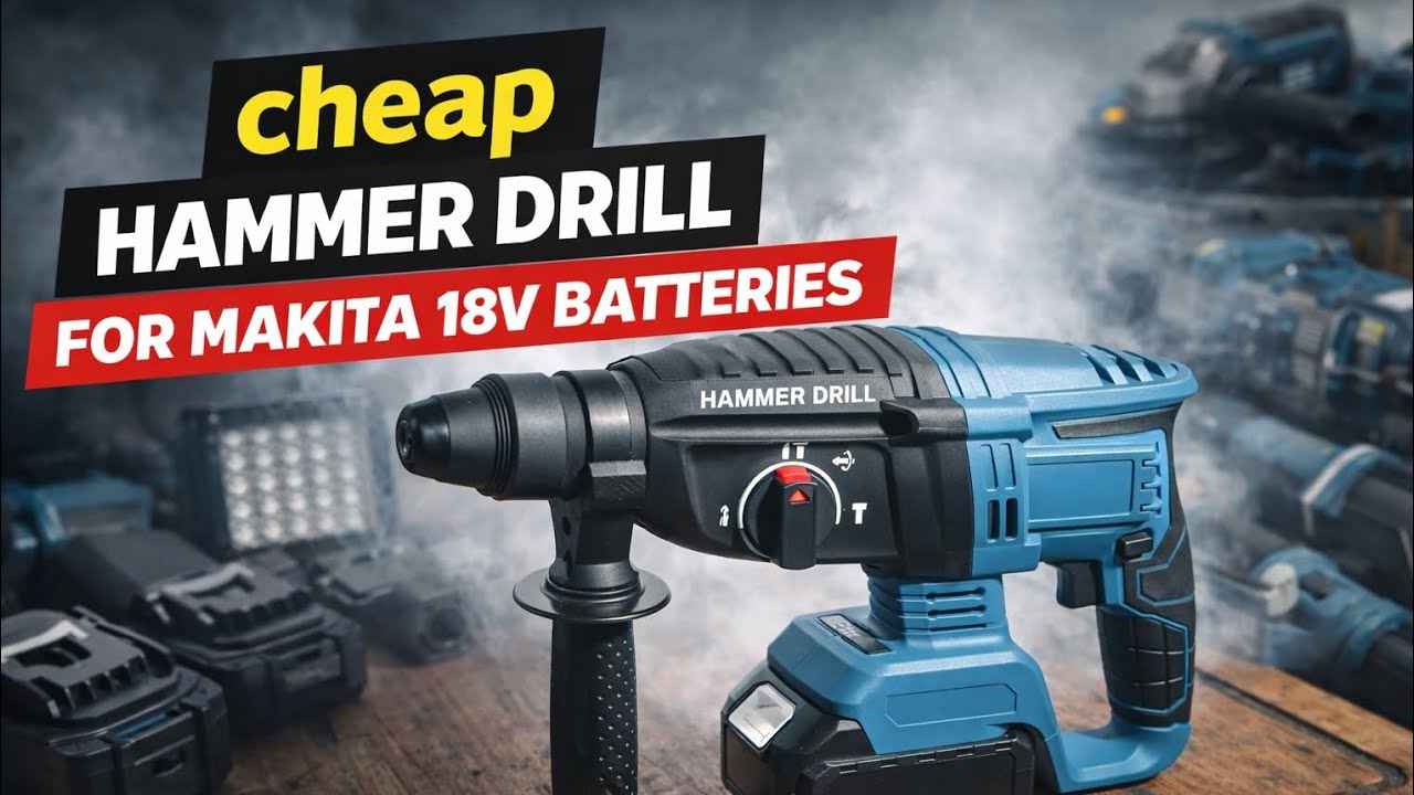 Unboxing cheap hammer drill for makita 18v batteries.  @LowPudgetGarage 