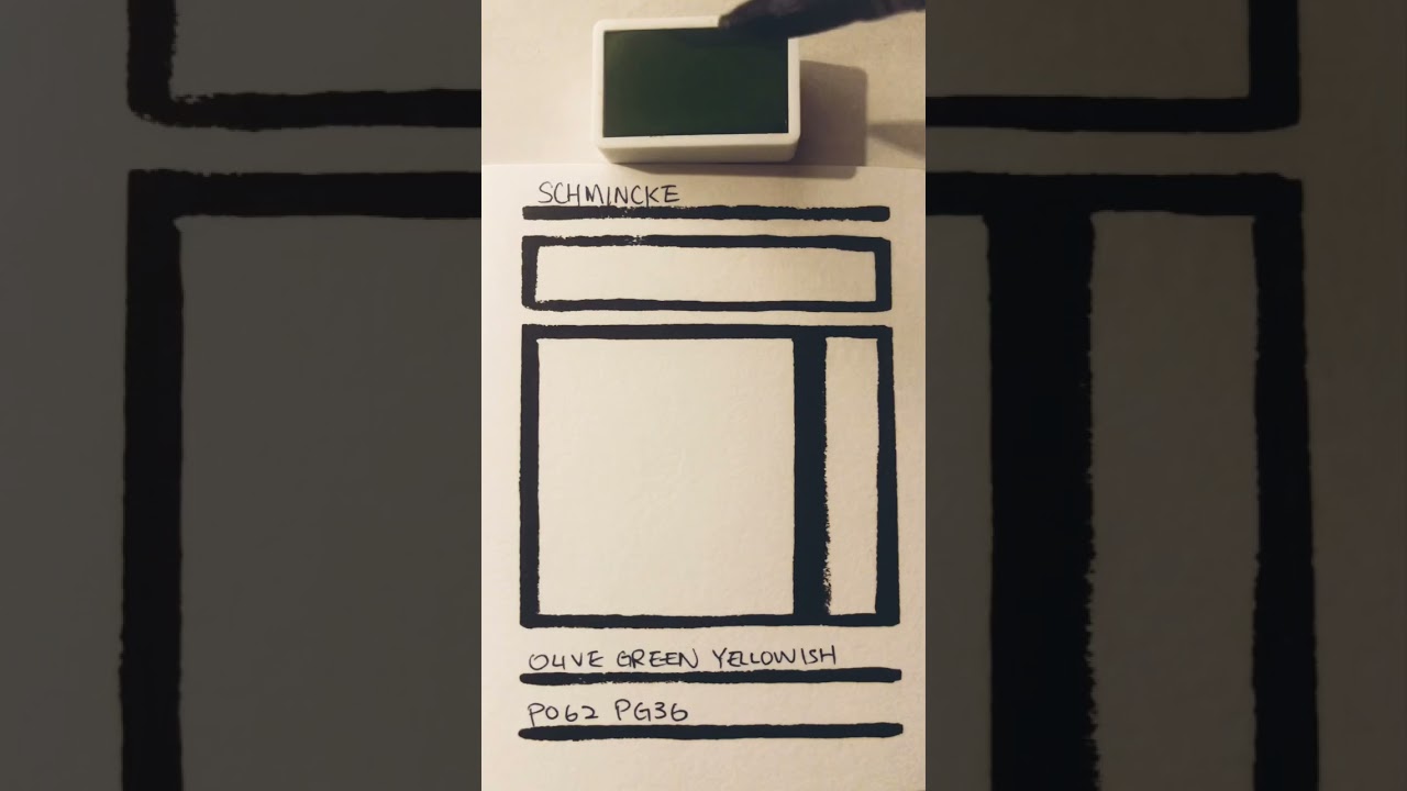 Schmincke Watercolor Swatch - Olive Green Yellowish - PO62 PG36