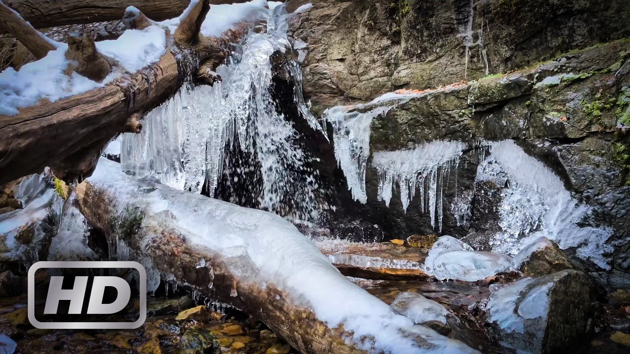 Winter Waterfall | Icy River Ambience