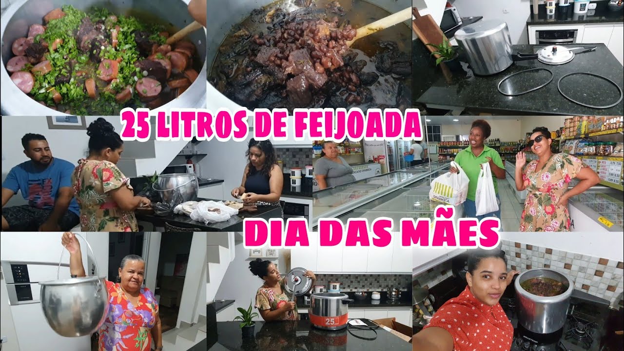 FEIJOADA PRO DIA DAS MÃES NA PANELA DE PRESSÃO DE 25 LITROS+ GANHEI UM SORTEIO DO DIA DAS MÃES 🎁