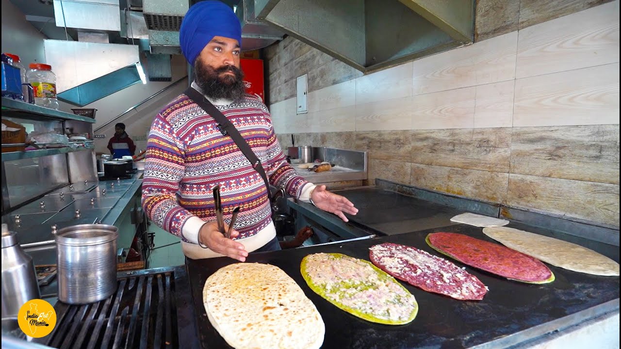 SardarJi Making Biggest Colourful Paper Parantha Rs. 95/- Only l Jalandhar Street Food