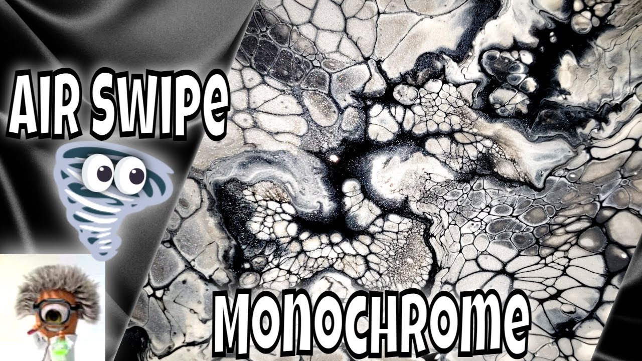 Acrylic Pouring Swipe Technique / Monochrome Fluid Painting-- Craftnique / Pro Marine Resin!