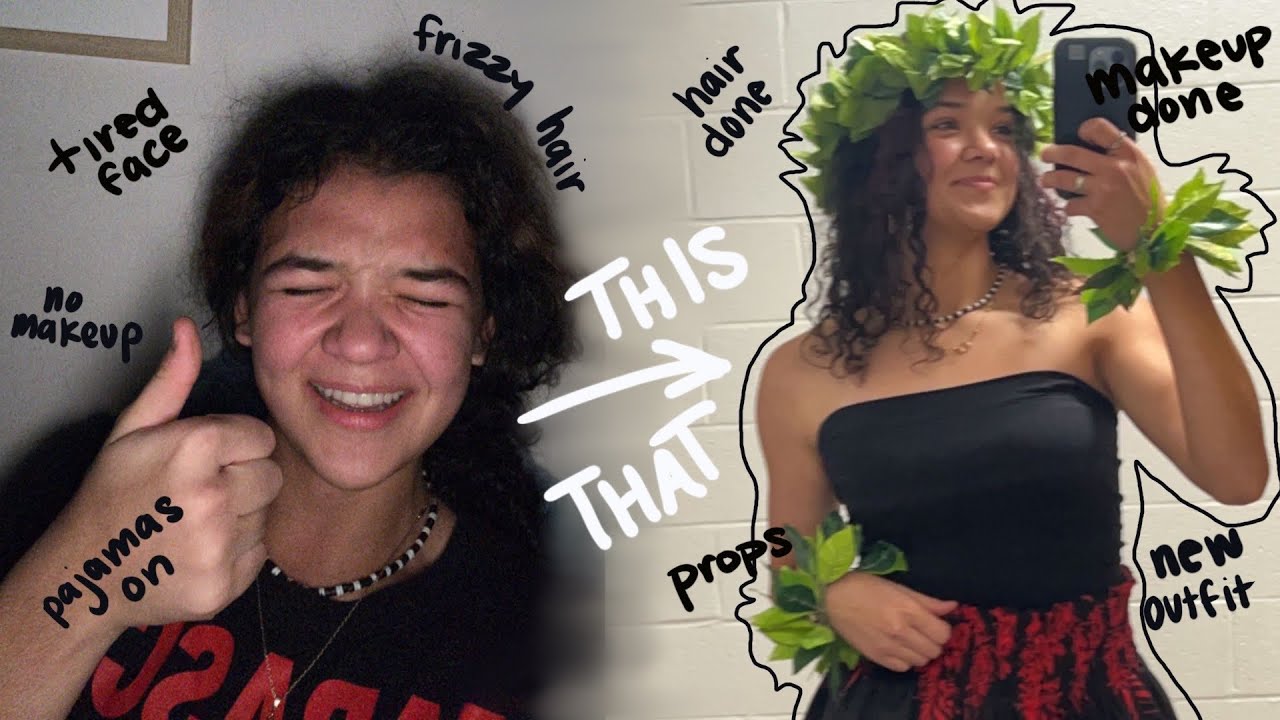 LUAU day!! get ready with my friends and I!