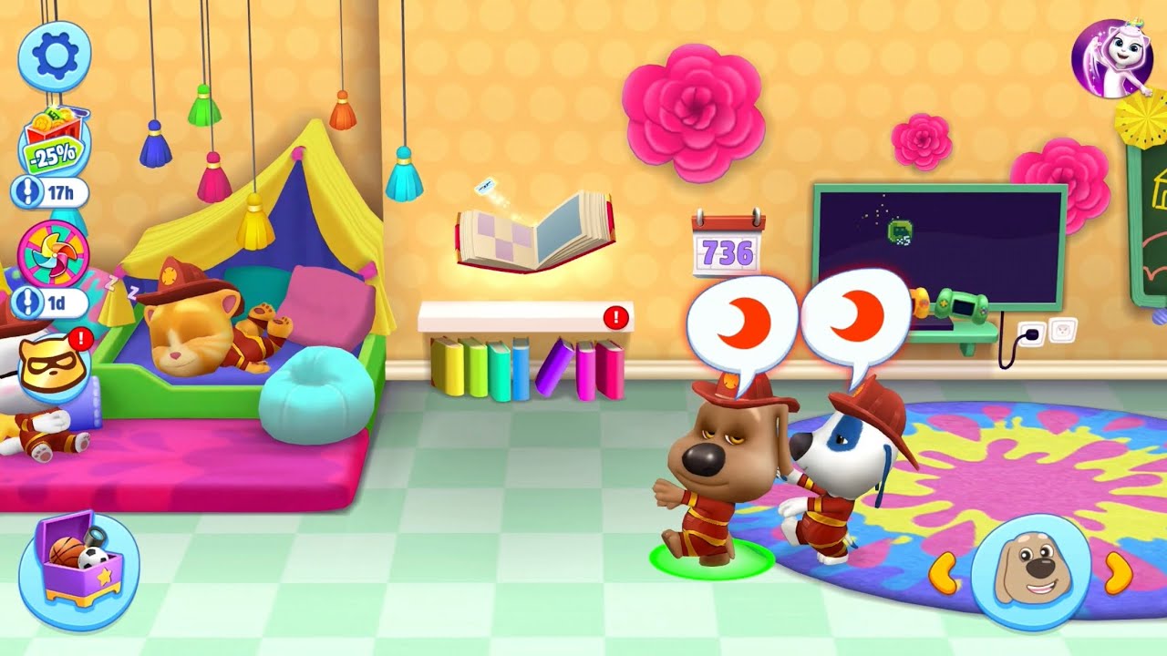 My Talking Tom Friends 736 Unlock Firefighter Uniform vs Firefighter Helmet (iOS,Android)