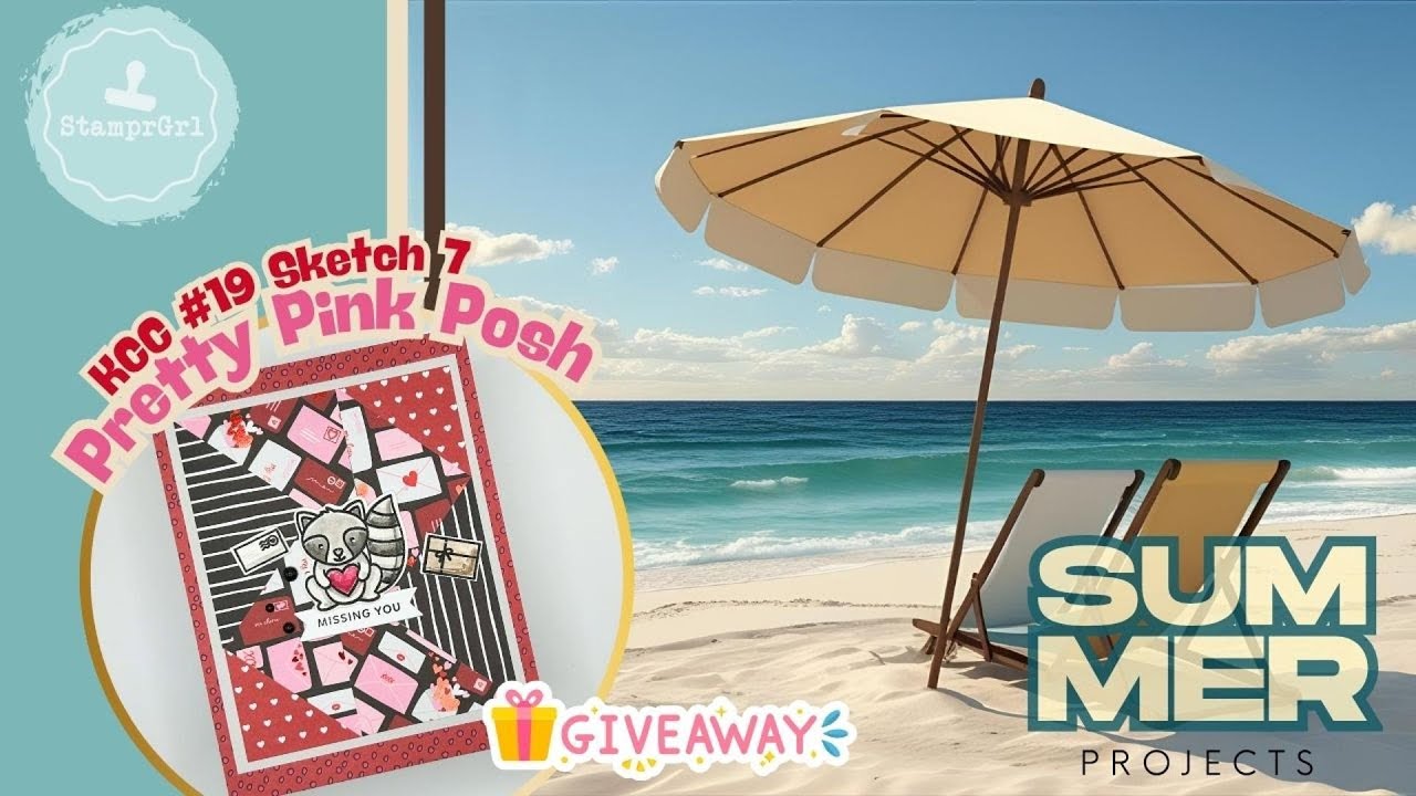 SUMMER PROJECT SERIES: #kcc19 #Sketch #cardmaking  No.7 with @prettypinkposh and @CardsByKendra