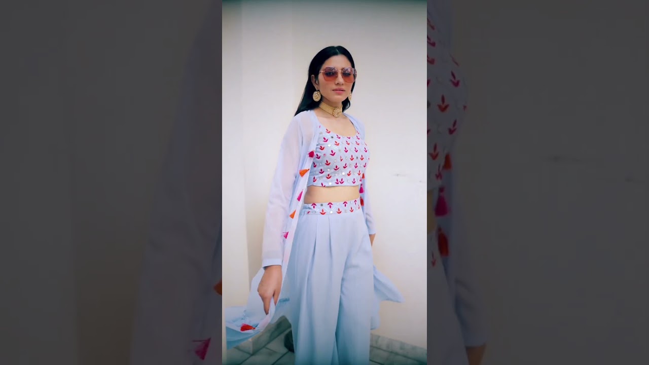 Crop Top Palazzo With Jacket #shorts