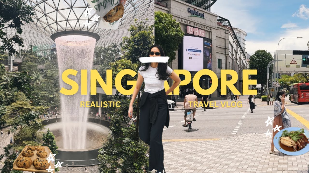 24 hours layover in Singapore VLOG 🇸🇬 slept overnight at Changi airport! things to do ☕️ what to eat