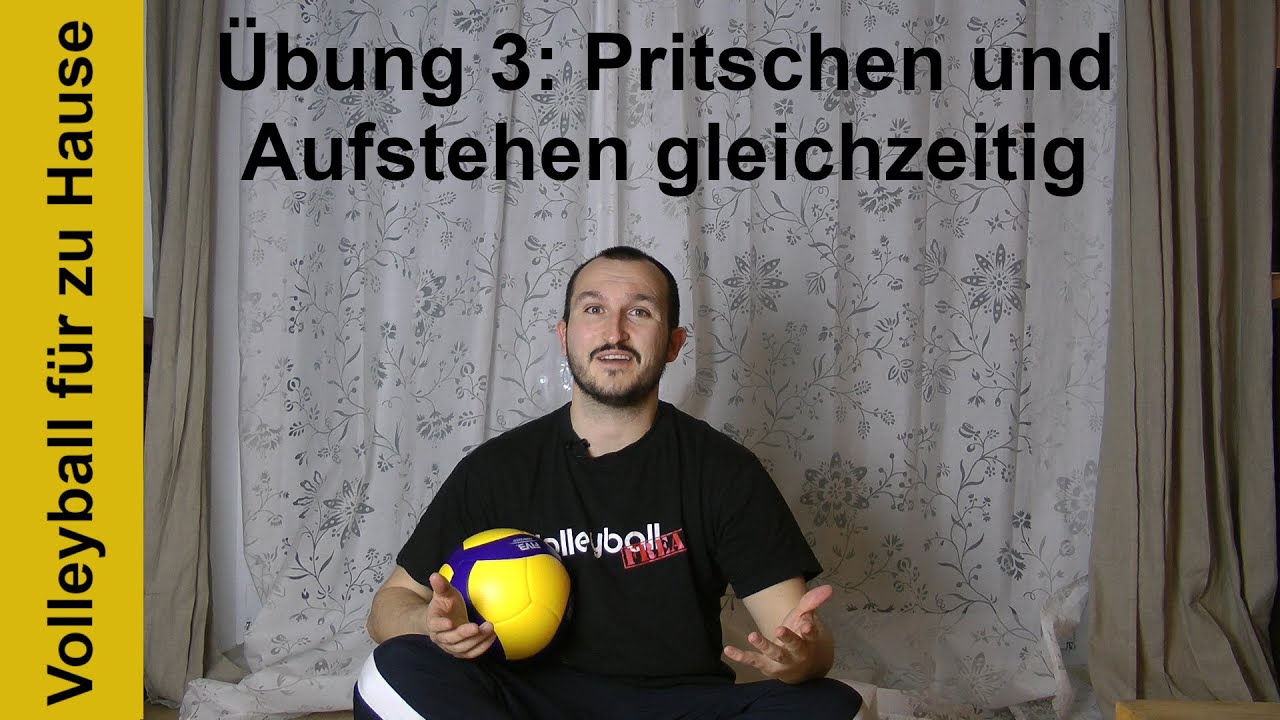 Volleyball für zu Hause - Übung 3: Pritschen und Aufstehen gleichzeitig