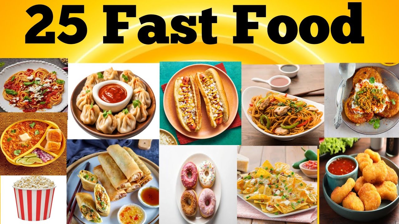 25 Fast Food Name English to Hindi | फास्ट फूड के नाम | Fast Food Name For Kids Education #viral 