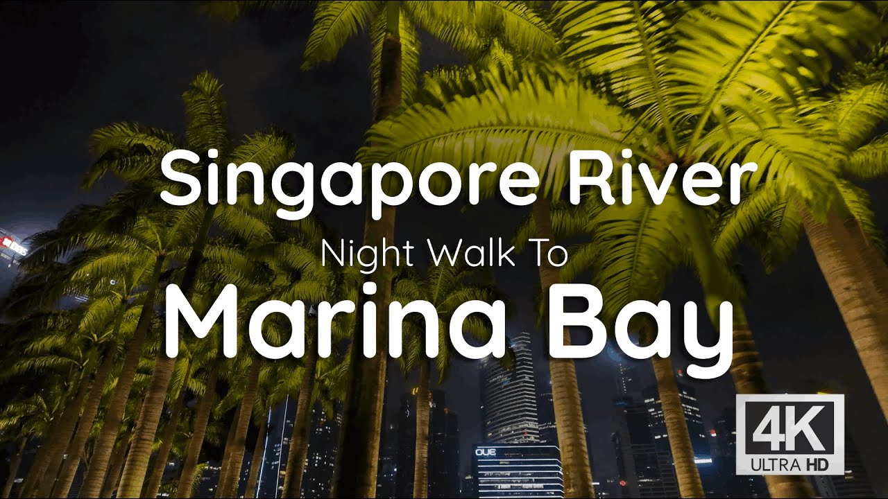 Singapore Night Walk 4k - Havelock, Robertson Quay, Singapore River, Esplanade, Helix Bridge, to MBS