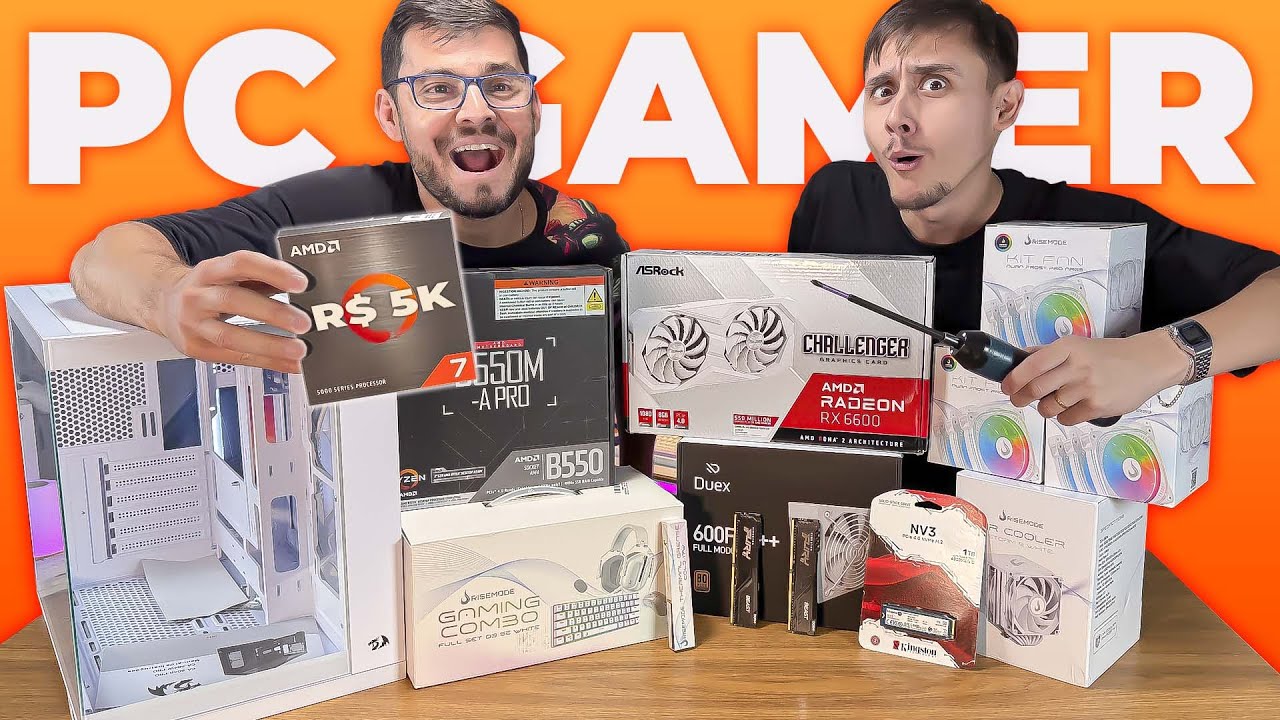 Montando PC GAMER AMD BRANCO do cliente de R$ 5 MIL I FICOU LINDO DEMAIS