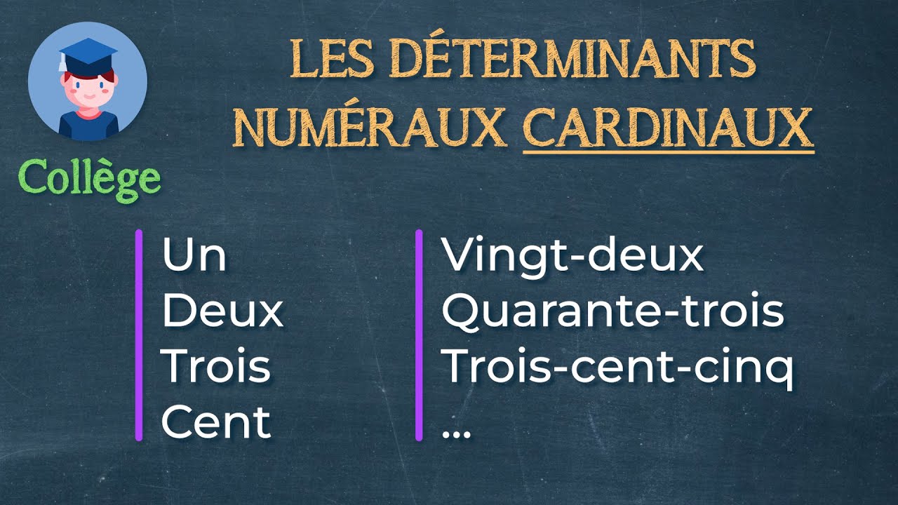 Les déterminants numéraux cardinaux - Collège - Petits Savants