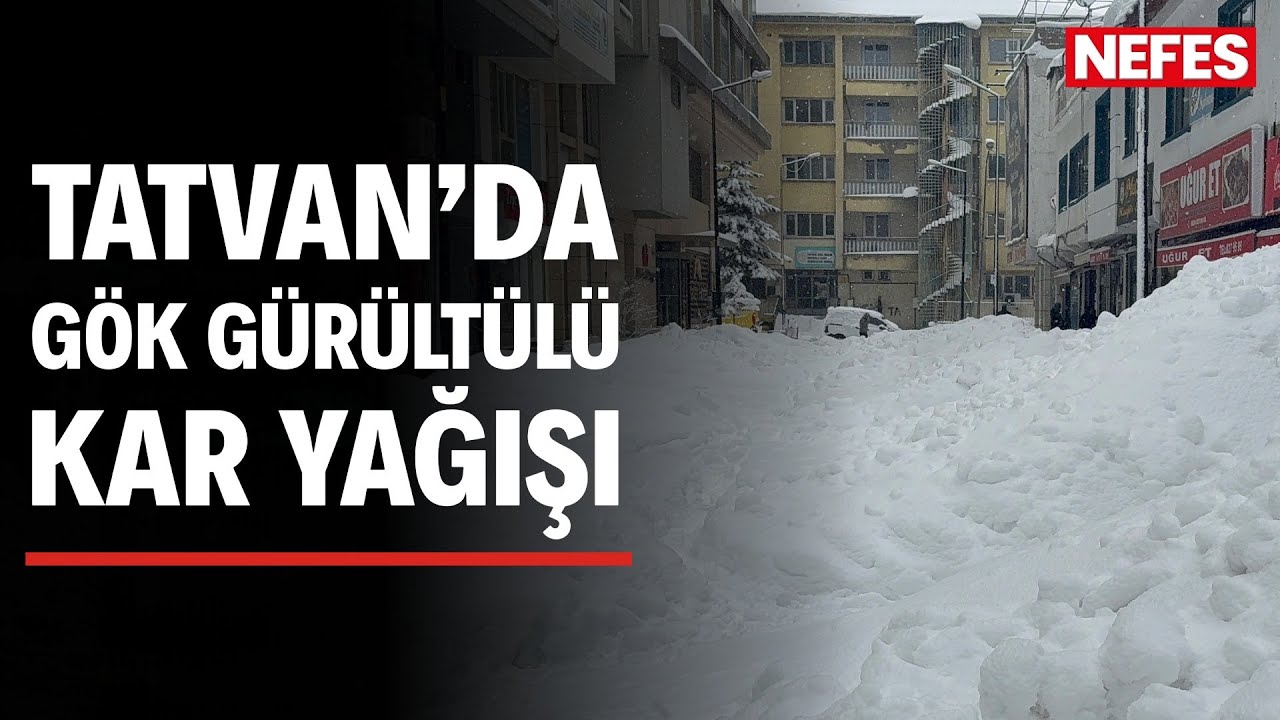 Tatvan&rsquo;da g&ouml;k g&uuml;r&uuml;lt&uuml;l&uuml; kar yağışı