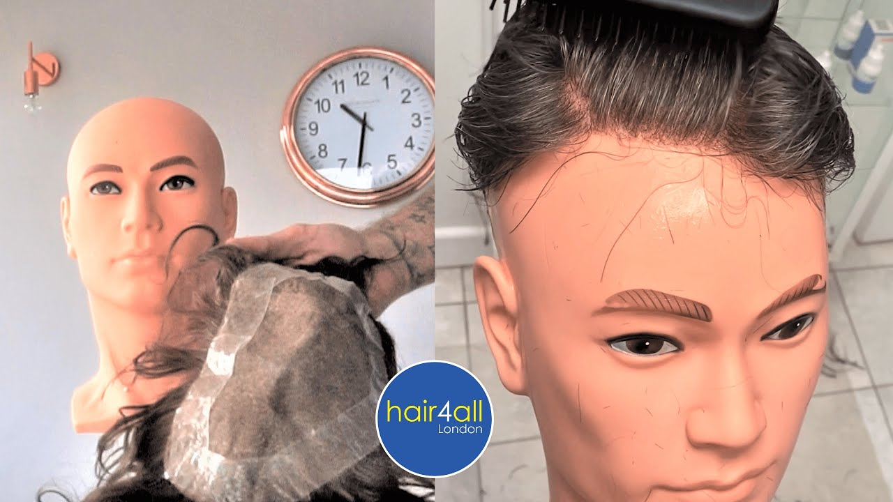 How We Cut a Hair System Close Up | Non-Surgical Hair Replacement System for Men/Women UK/USA