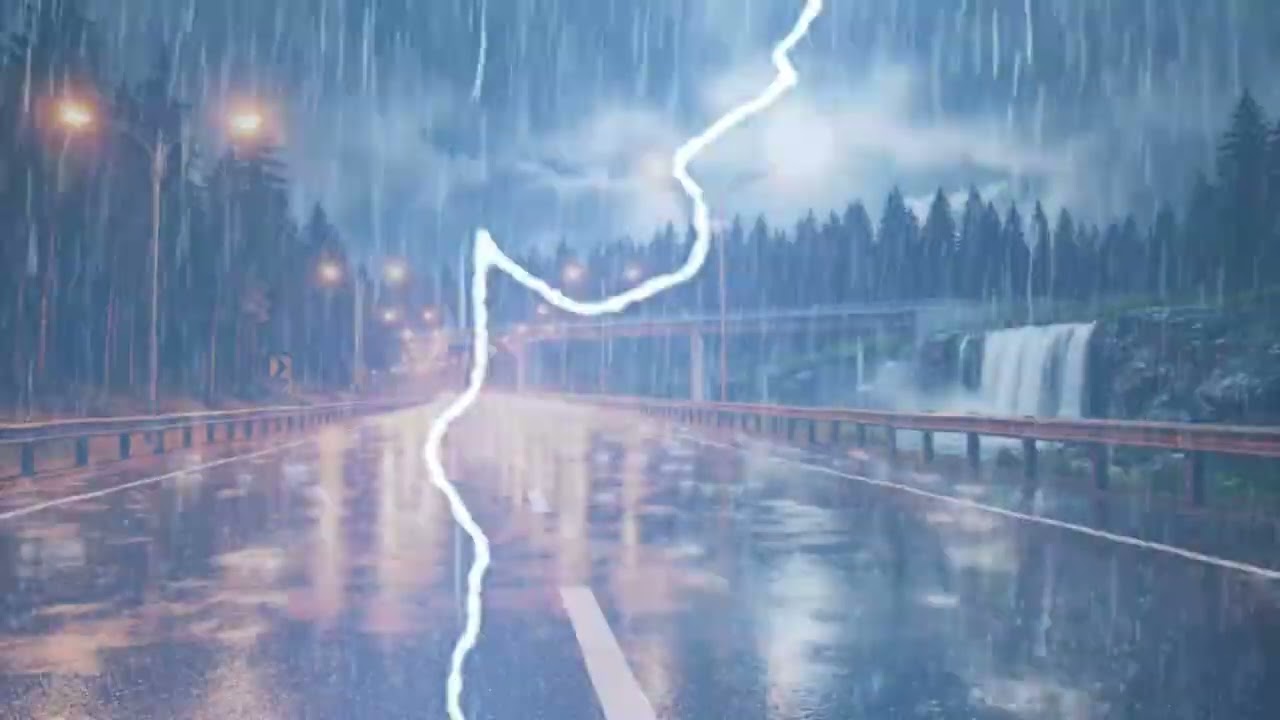 Moonlit Forest Rain on a Quiet Bridge | Overnight Sleep Ambience (8 Hours)