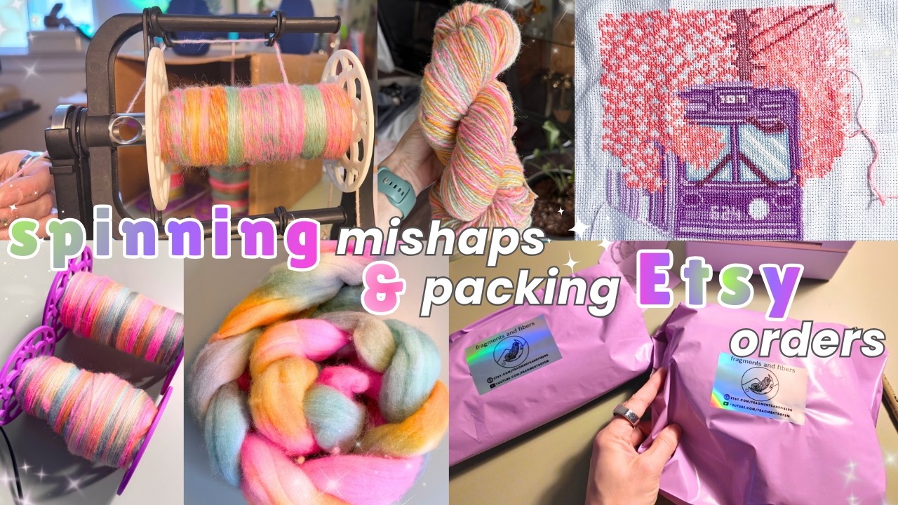 🌀my most difficult spin yet + packing & shipping etsy orders🧶
