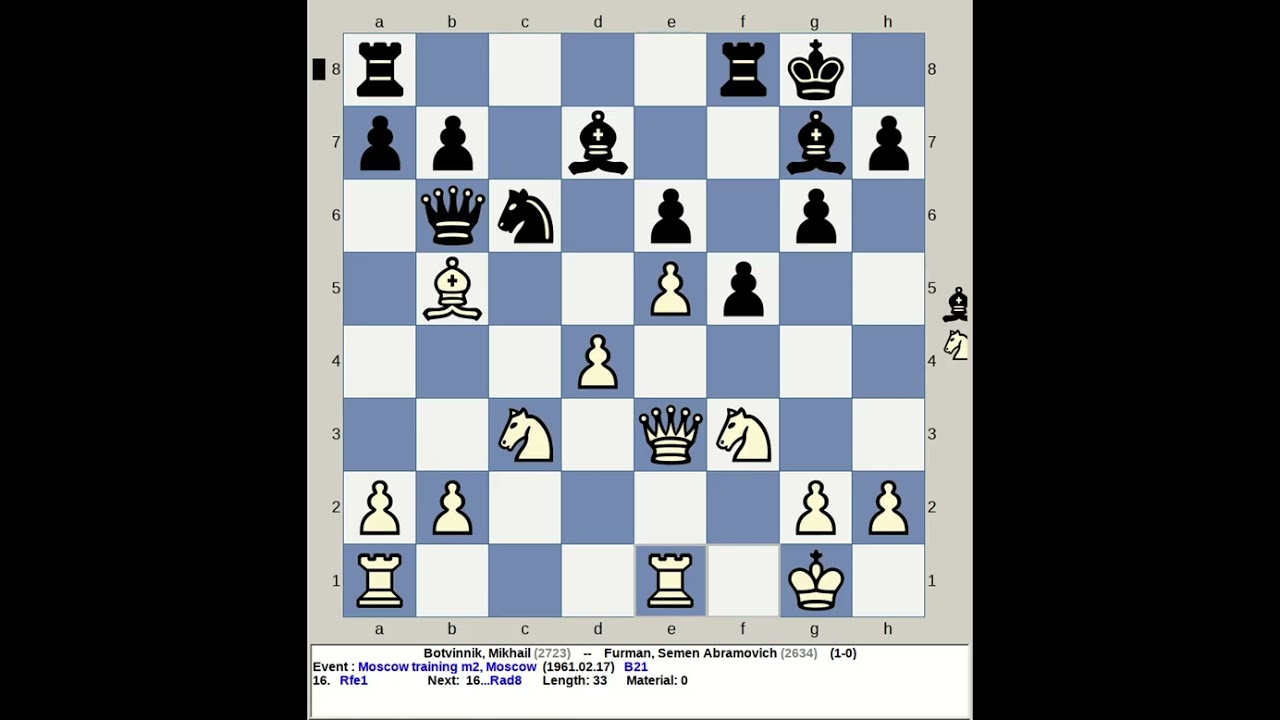 Botvinnik, Mikhail vs Furman, Semen Abramovich | Moscow Training Chess Match 1961, Russia