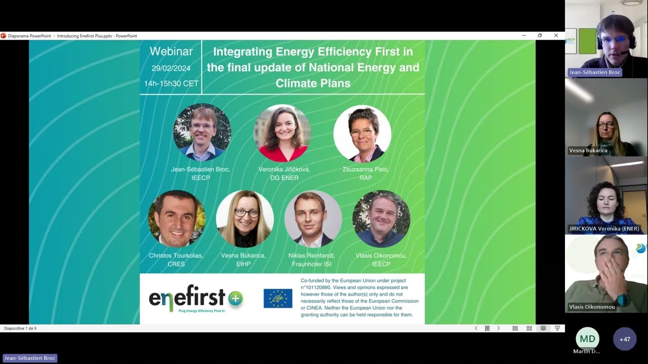 Integrating Energy Efficiency First in the final update of National Energy and Climate Plans