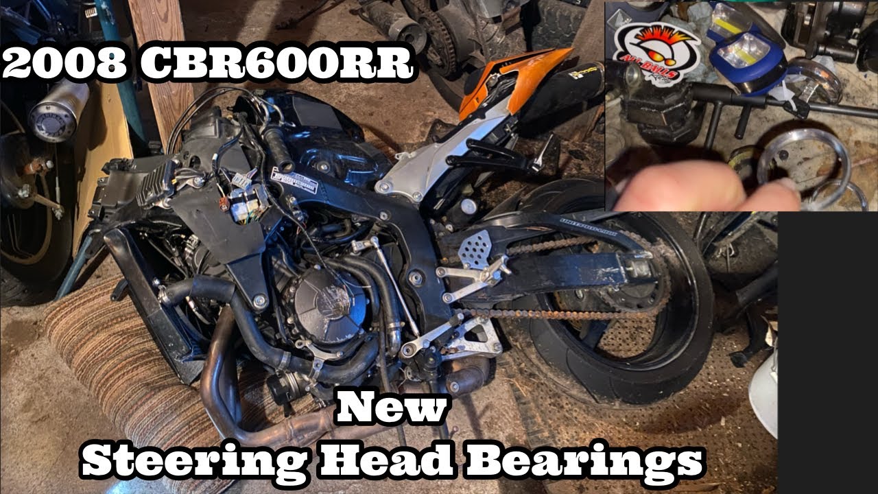 Wreck Rebuild 2008 Honda CBR600RR  S￼teering Bearing and Front End Install