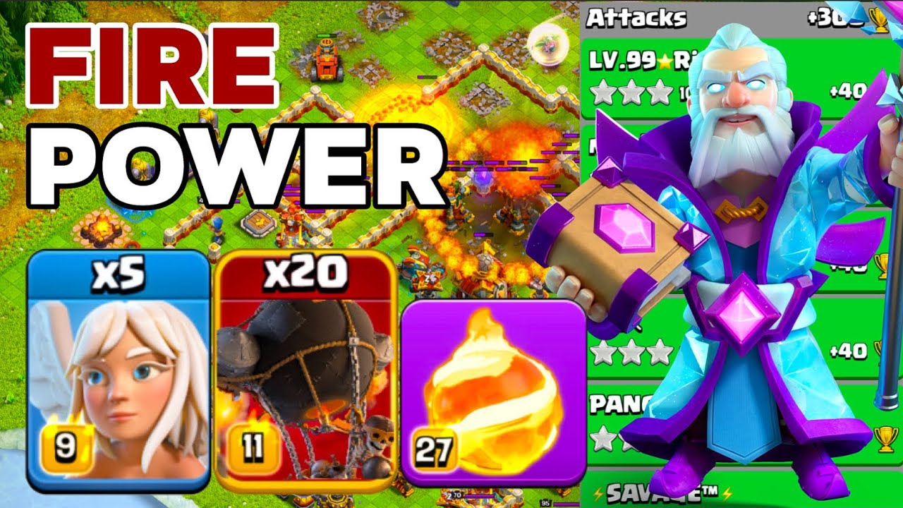 Best Way to Use TH16 Warden Walk + Fireball Rocket Balloon Legend League Attacks!