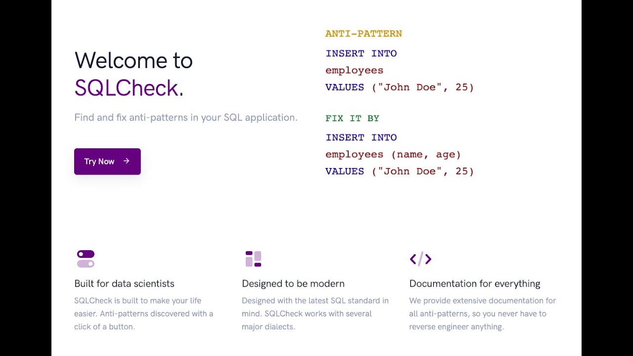 SQLCheck: Automated Detection and Diagnosis of SQL Anti-Patterns
