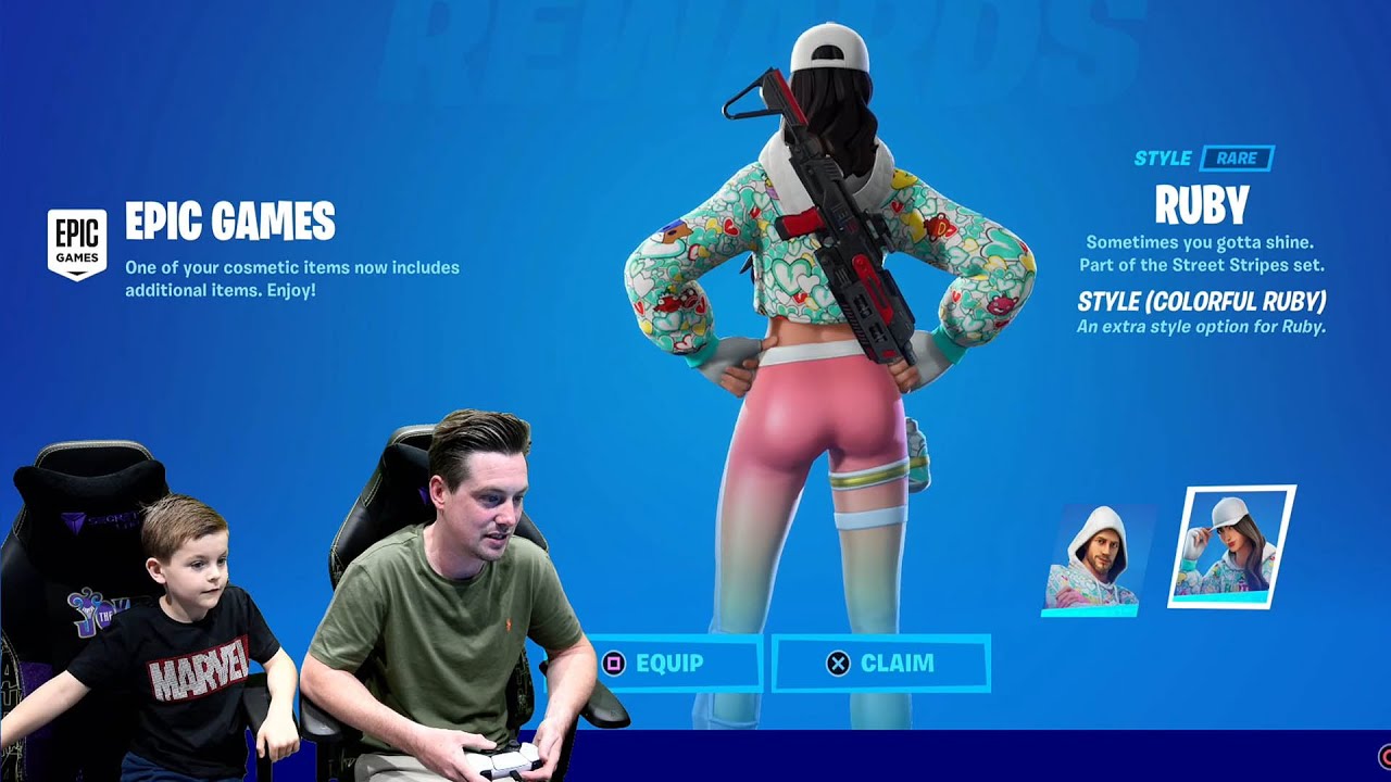 Разблокируйте НОВЫЙ БЕСПЛАТНЫЙ стиль скина Fortnite. ТРУМЭН и его 8-летний ребёнок разблокируют Б...