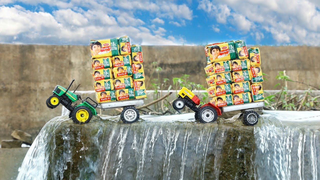 JOHN Deere 5310 & HMT 5911 Tractor PARLE-G Heavy Loading By Crane | PARLE-G Loading | CS Toy
