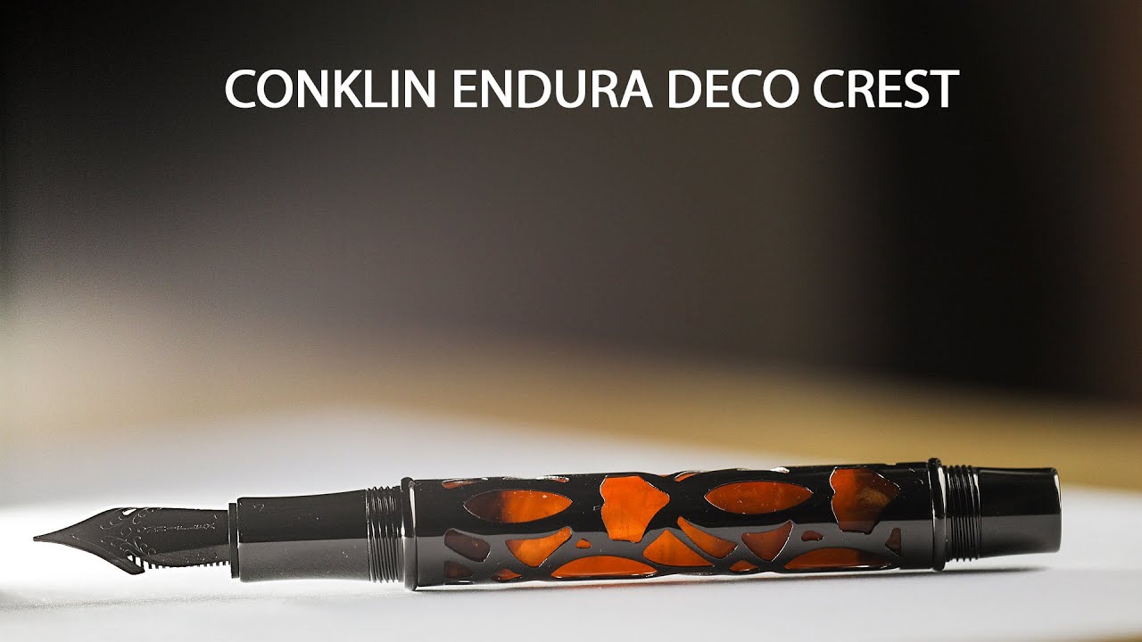 Conklin Endura Deco Crest orange edition omniflex nib