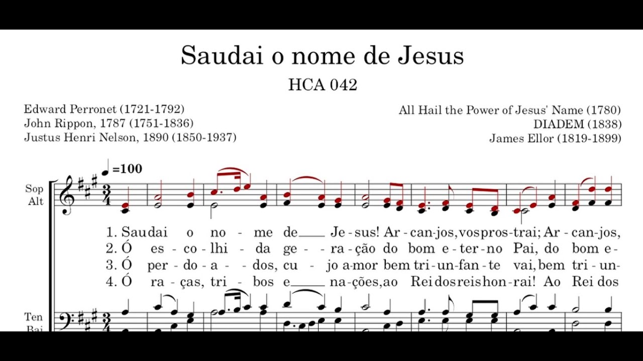 Harpa Cristã nº 042 - Saudai o nome de Jesus - SOPRANO