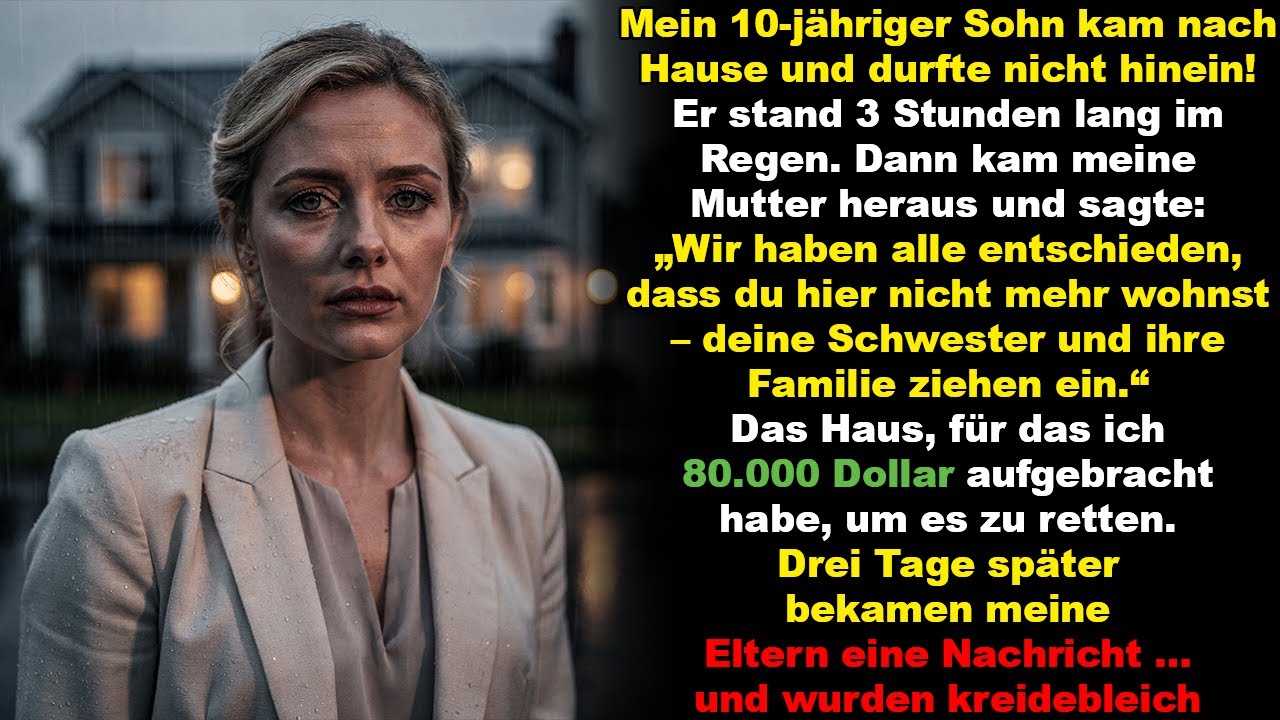 Meine Eltern sperrten meinen 10-jährigen Sohn im Regen aus – was ich dann entdeckte, zerstörte alles