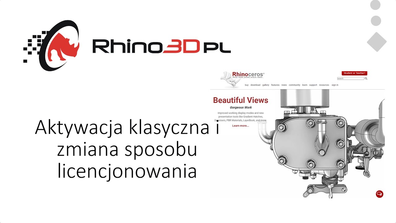 Rhino 3D PL - Aktywacja klasyczna (przypisana do komputera) i zmiana sposobu licencjonowania.