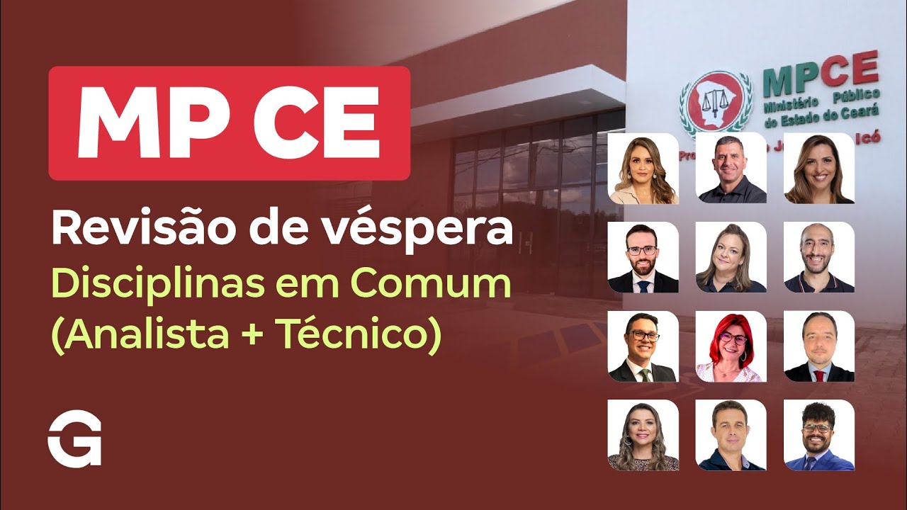 Concurso MP CE | Revis&atilde;o de v&eacute;spera: Disciplinas em Comum (Analista + T&eacute;cnico)