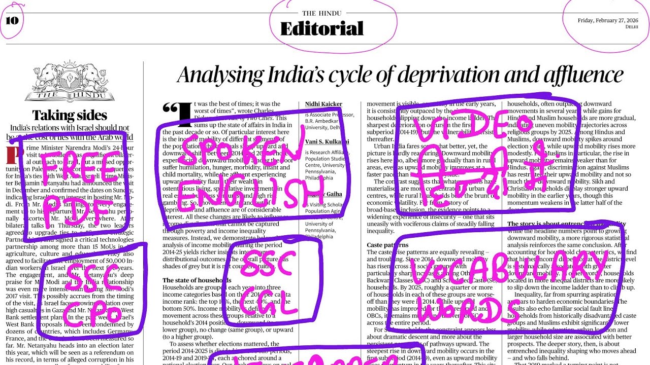 27 February 2026 | The Hindu newspaper analysis today | how to read English newspaper